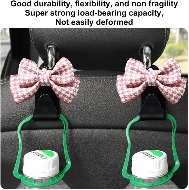 Mandark 2PCS Car Seat Headrest Hooks, Cute Bow Vehicle Hooks for Purses and Bags, Automotive Purse Hook Hanger Interior Decoration Accessories, Universal for SUV, Sedan, Truck (Pink/Small) - Image 5